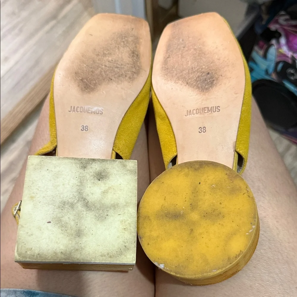 Jacquemus Mustard Yellow Slingback Flats - Picture 2 of 5